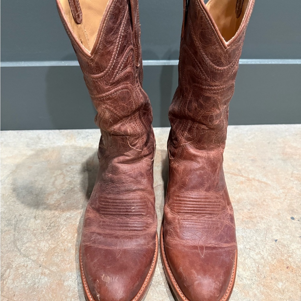 Tecovas Rich Brown Leather Cowboy Boots